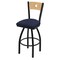 Holland Bar Stool Co 25" Swivel Counter Stool, Black Wrinkle, Nat Back, Graph Anchor Seat 83025BWNatMplB014 - alternate 1